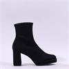 Miss Elastic Hilary Platform Ankle Boot - Black Suede